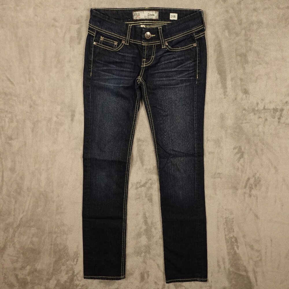 BKE Dark Indigo Jeans with Contrast Yellow Stitching